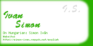 ivan simon business card